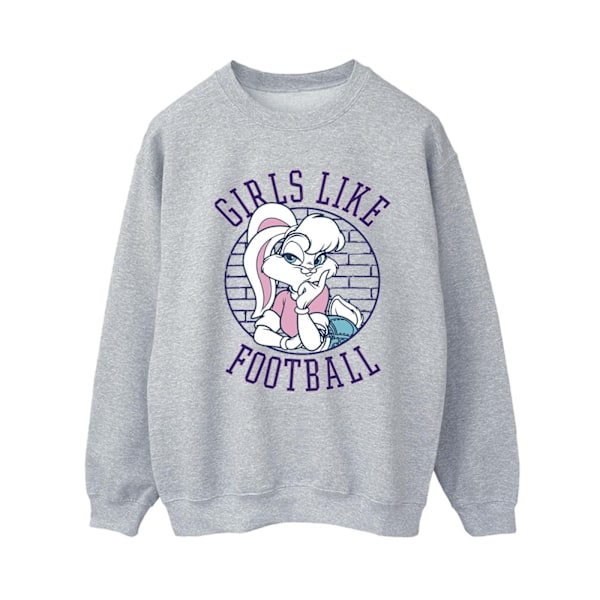 Looney Tunes Dam/Damer Lola Bunny Flickor Gillar Fotboll Sweatshirt Sports Grey L