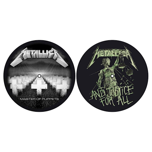 Metallica Master Of Puppets And Justice for All Skivspelarmatta Black/White/Evergreen One Size