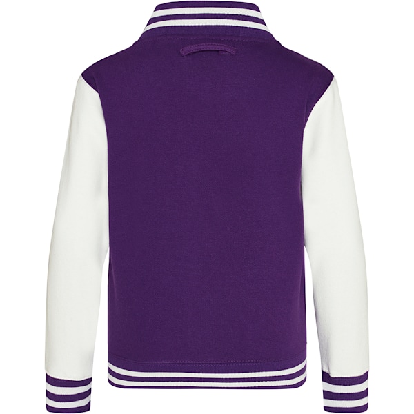 Awdis Kids Unisex Varsity Jacka / Skoluniform 7-8 Lila/Vit Purple/White 7-8