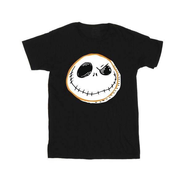 Disney Girls The Nightmare Before Christmas Jack Face Cotton T- Black 7-8 Years
