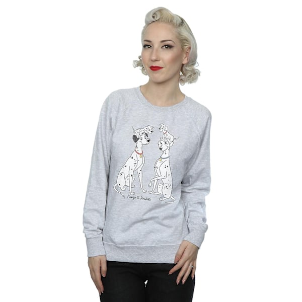 101 Dalmatiner Dam/Kvinnor Pongo Och Perdita Heather Sweatshirt Grey XXL