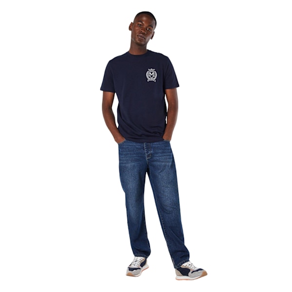 Maine Herr T-shirt med Broderad Vapen L Marinblå Navy L
