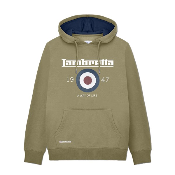 Lambretta Herr AW24 Target Hoodie 3XL Khakigrön Khaki Green 3XL