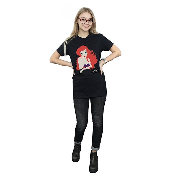 The Little Mermaid Damtröja i bomull för kvinnor/damer Ariel Black XXL