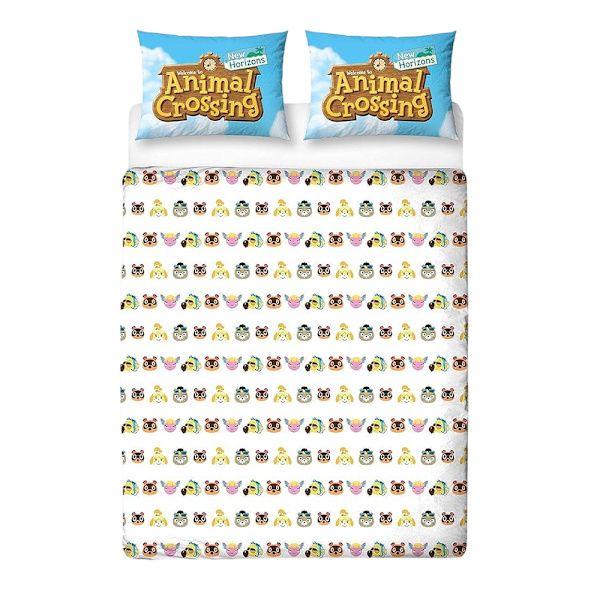 Animal Crossing Beach Vändbart Påslakanset (2-pack) Dubbel M Multicoloured Double