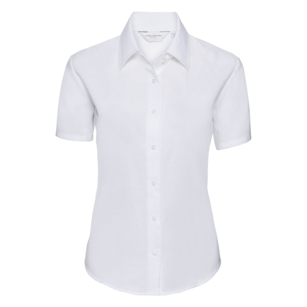 Russell Collection Dam/Kvinnors Kortärmad Lättvårdad Oxford White 4XL