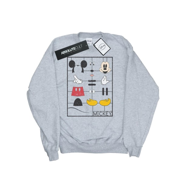 Disney Mickey Mouse Construction Kit Sweatshirt för damer/damer X Heather Grey XXL