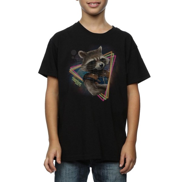 Guardians Of The Galaxy Boys Rocket Raccoon Neon T-shirt 12-13 Black 12-13 Years