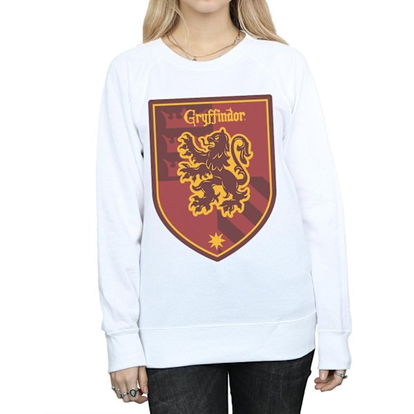 Harry Potter Dam/Kvinnor Gryffindor Crest Flat Sweatshirt L W White L