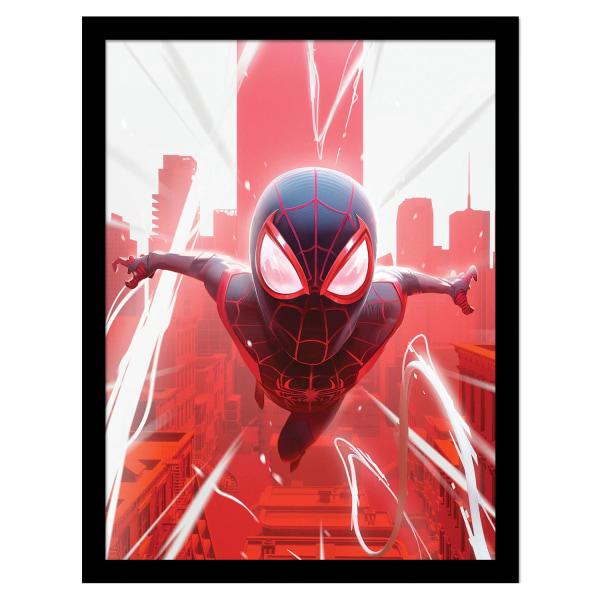 Spider-Man Swinging inramad affisch 40cm x 30cm Röd/Vit/Navy Red/White/Navy 40cm x 30cm