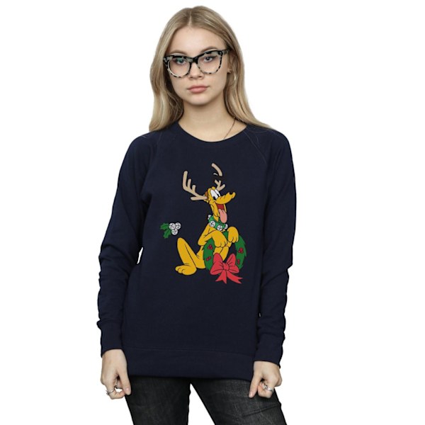 Disney Dam/Damer Pluto Jul Ren Sweatshirt L Marinblå Navy Blue L