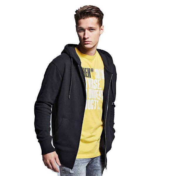 Anthem Mens Organic Full Zip Hoodie XXL Svart Black XXL
