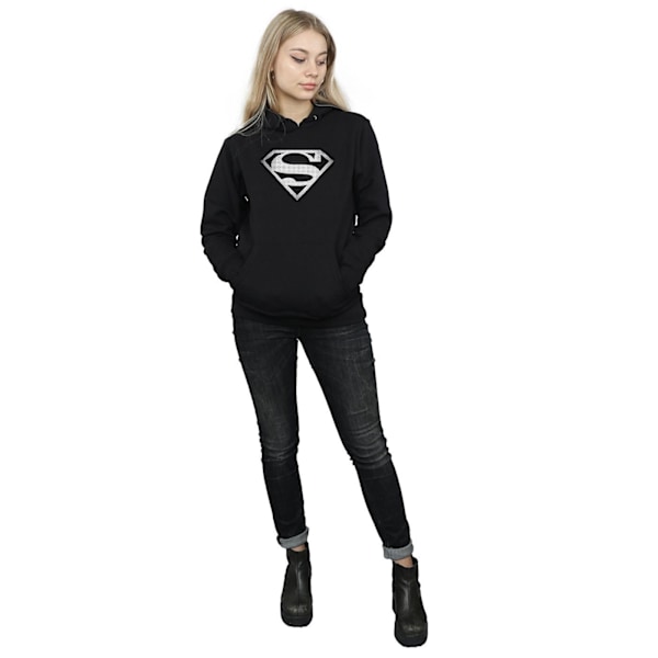 DC Comics Dam/Kvinnor Superman Spot Logo Hoodie XXL Svart Black XXL