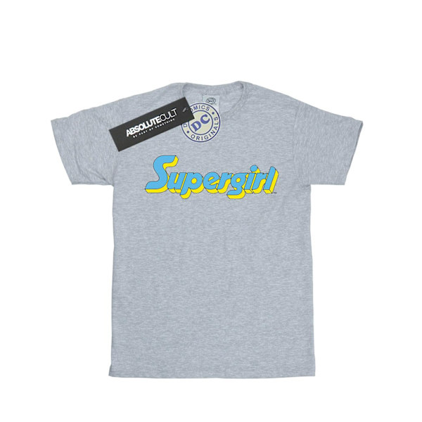 DC Comics Boys Supergirl Text Logo T-Shirt 5-6 år Sports Grå Sports Grey 5-6 Years