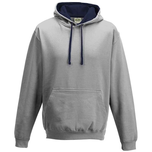 Awdis Unisex Vuxen Varsity Hoodie XS Heather Grey/French Navy Heather Grey/French Navy XS
