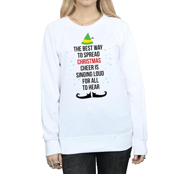 Elf Dam/Damer Julglädje Text Sweatshirt M Vit White M