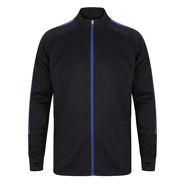 Finden & Hales Herr Kontrastpanel Stickad Träningsoverdel XXL Na Navy/Royal Blue XXL