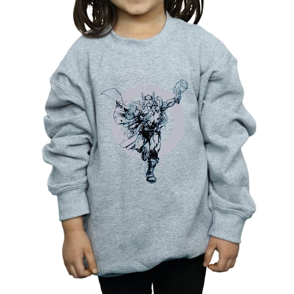 Marvel Girls Thor Circle Sweatshirt 9-11 år Sports Grey Sports Grey 9-11 Years
