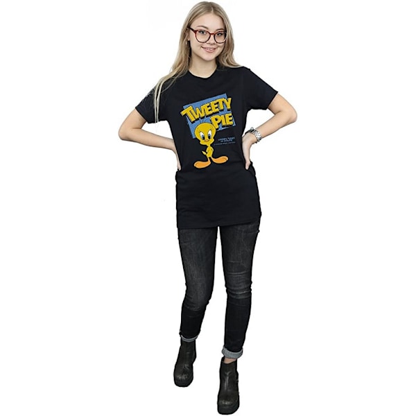 Looney Tunes Dam/Damer Tweety Bomull Boyfriend T-shirt L Svart Black L