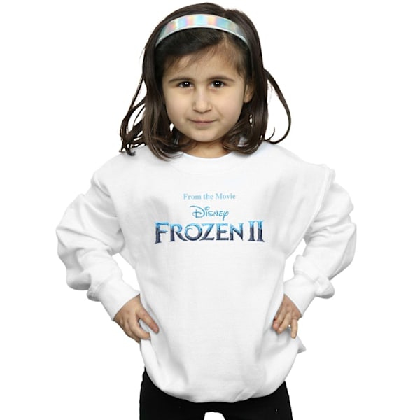 Disney Girls Frozen 2 Filmlogotyp Sweatshirt 9-11 År Vit White 9-11 Years