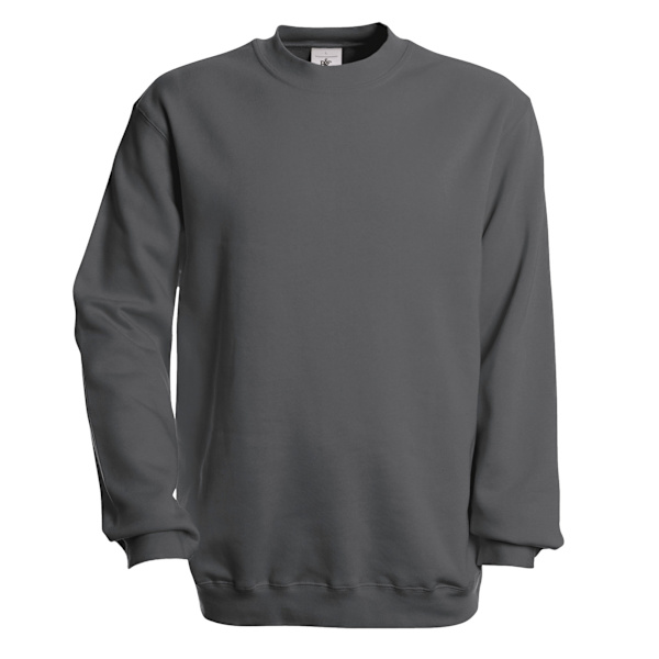 B&C Unisex Set In Modern Cut Crew Neck Sweatshirt 2XL Steel Grå Steel Grey 2XL