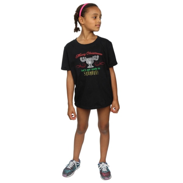 National Lampoon´s Christmas Vacation Girls Moose Head Cotton T Black 7-8 Years