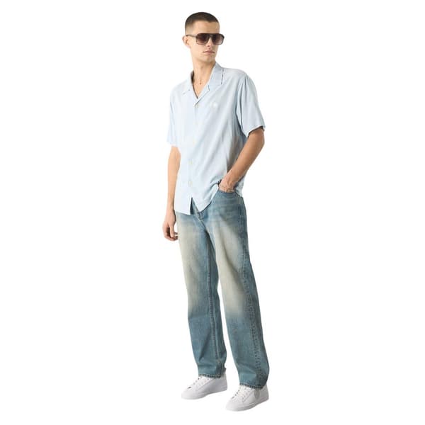 Pretty Green Herr Regular Kortärmad Skjorta S Blå Blue S