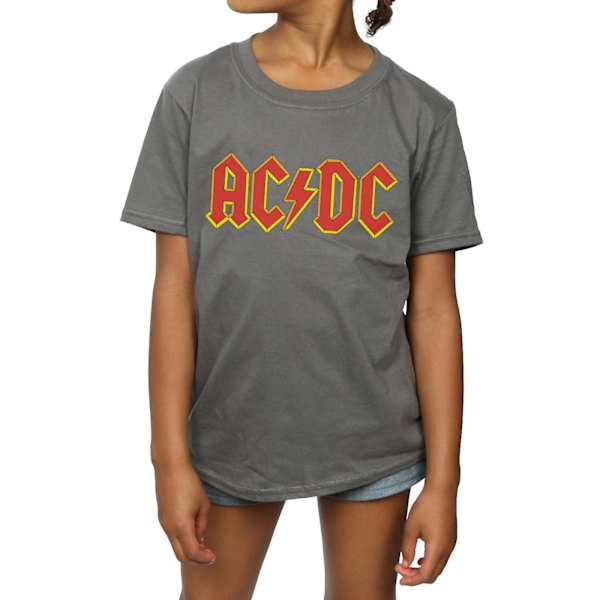 AC/DC Flicktröja med Logotyp i Bomull 12-13 År Kolgrå Charcoal 12-13 Years