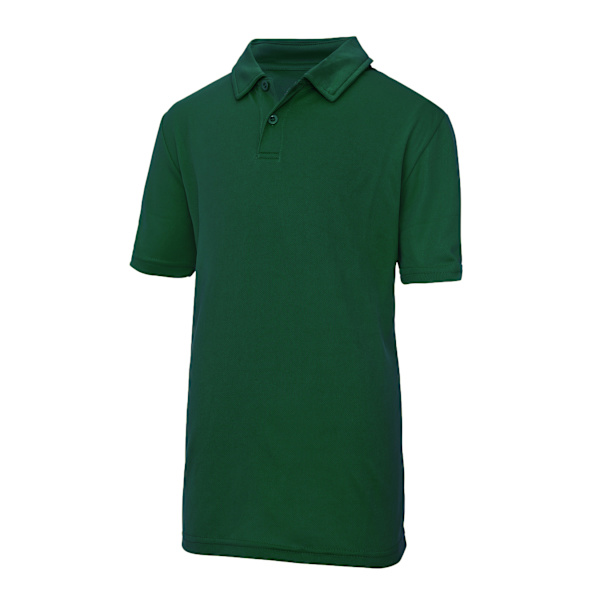 Just Cool Kids Unisex Sports Polo Plain Shirt (2-pack) 9-11 Bottle Green 9-11 Years