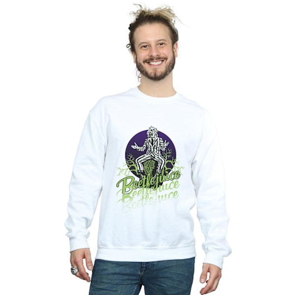 Beetlejuice Mens Faded Pose Sweatshirt XXL Vit White XXL