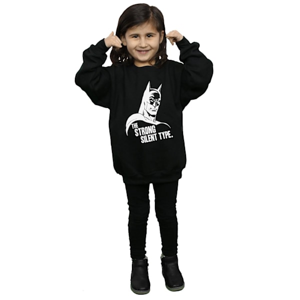 DC Comics Girls Superman Strong Silent Sweatshirt 5-6 år Svart Black 5-6 Years