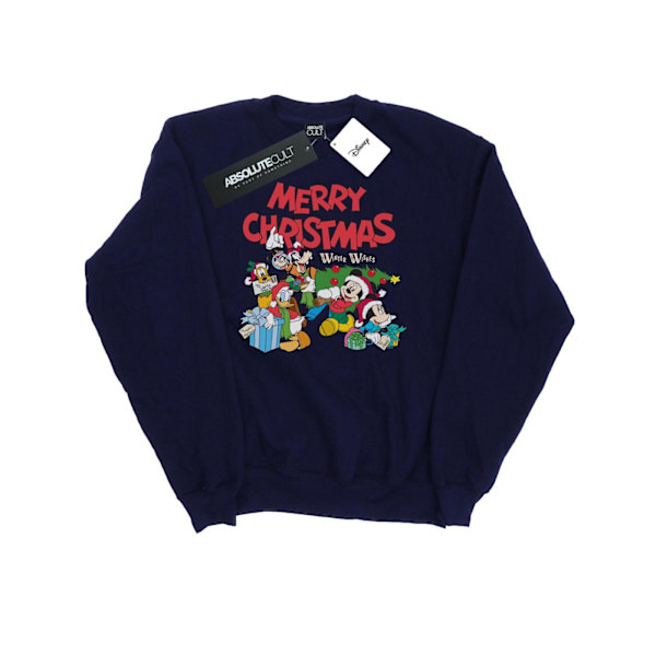 Disney Herr Mickey And Friends Winter Wishes Sweatshirt 4XL Nav Navy Blue 4XL