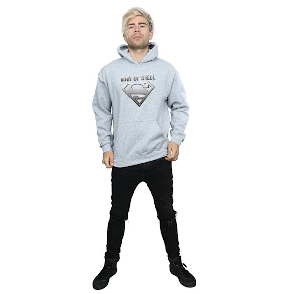 DC Comics Superman Man Of Steel Shield Hoodie 3XL Sports G Sports Grey 3XL