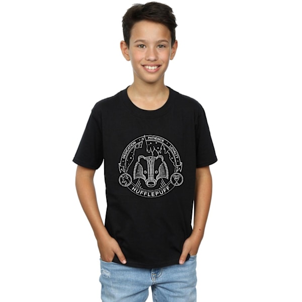 Harry Potter Pojkar Hufflepuff Seal T-Shirt 12-13 År Svart Black 12-13 Years