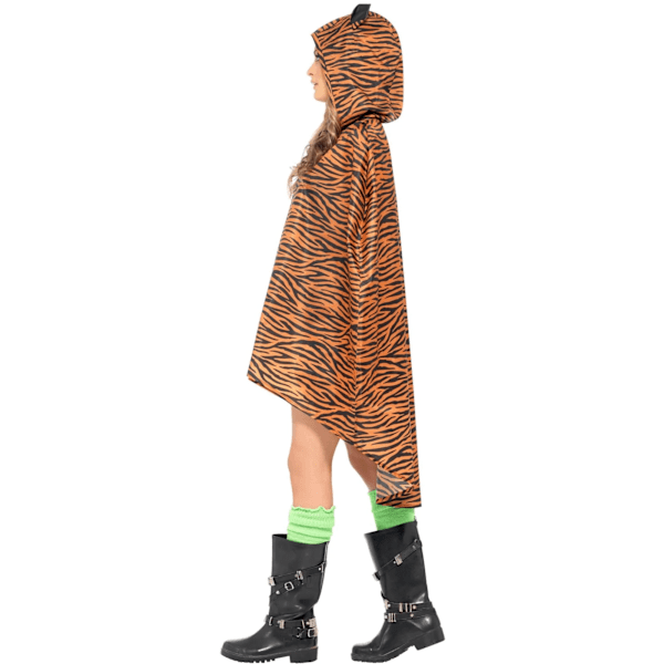 Smiffys Unisex Vuxen Tiger Tryck Party Poncho One Size Brun/Bl Brown/Black One Size