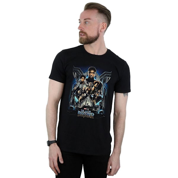 Black Panther Herr Film Affisch Bomull T-shirt S Svart Black S