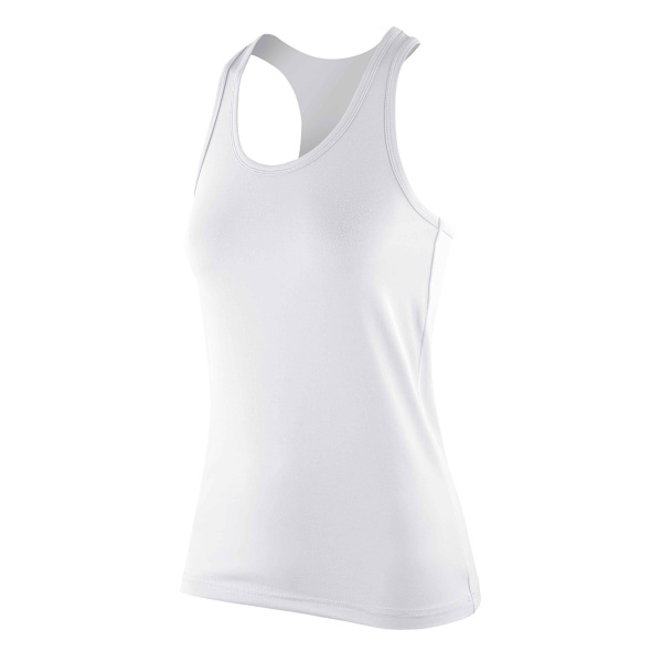 Spiro Womens/Ladies Softex Stretch Fitness Sleeveless Vest Top White M