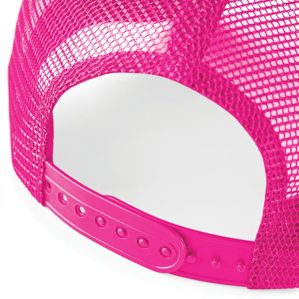 Beechfield Herr Halv Mesh Trucker Cap / Huvudbonad En Storlek Svart Black/Fuchsia One Size