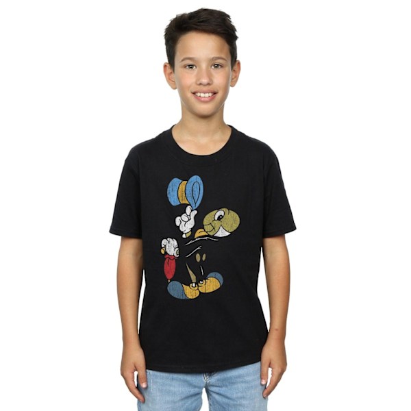 Disney Boys Pinocchio Jiminy Cricket T-shirt 12-13 år Svart Black 12-13 Years