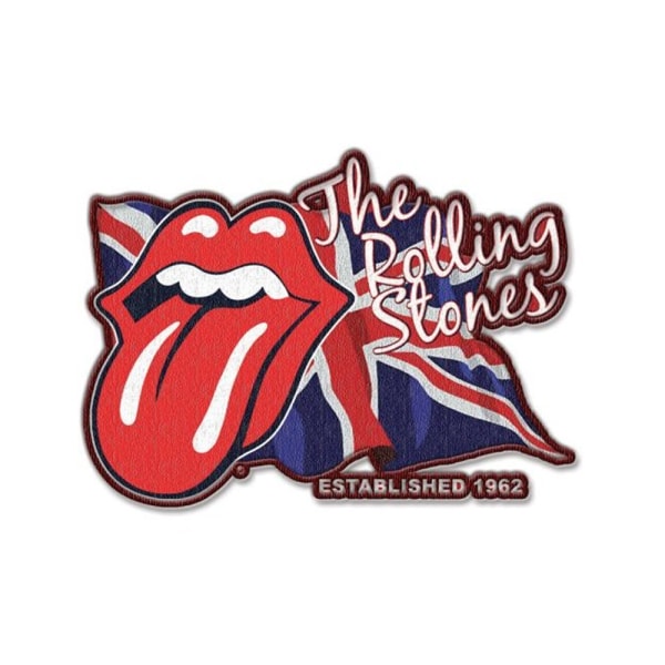 The Rolling Stones Lick The Flag Standard Strykjärn På Patch En Storlek Red/Navy Blue One Size