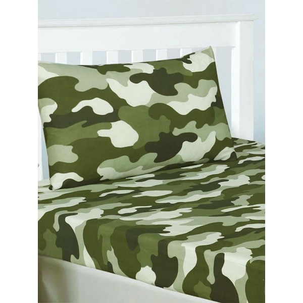 Bedding & Beyond Camouflage Fitted Bed Sheet Set Double Green Green Double