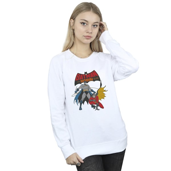 DC Comics Dam/Kvinnor Batman Och Robin Sweatshirt L Vit White L