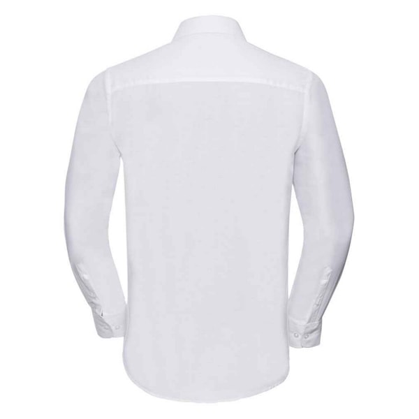 Russell Collection Herr Oxford Skräddarsydd Långärmad formell skjorta White 15in
