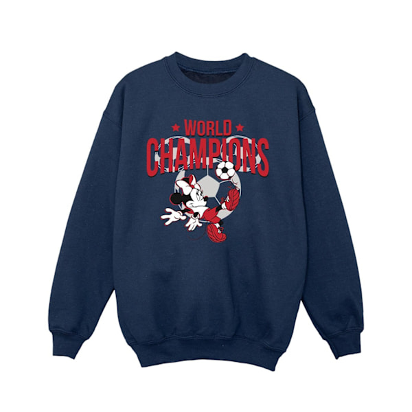 Disney Girls Minnie Mouse World Champions Sweatshirt 7-8 år Navy Blue 7-8 Years