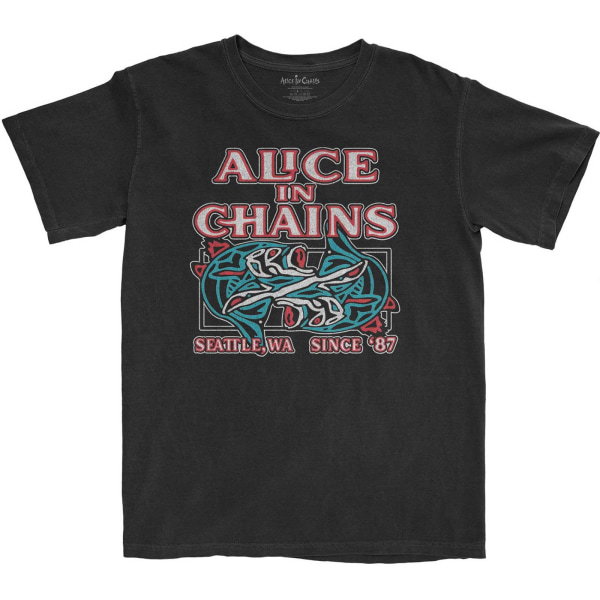Alice In Chains Unisex Adult Totem Fish Cotton T-Shirt XL Svart Black XL