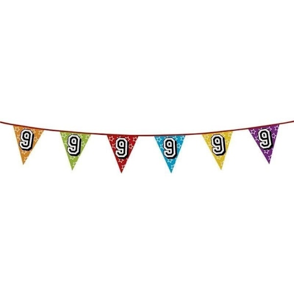Boland Girlang 9-årsdag Banner Storlek: One Size Flerfärgad Multicoloured One Size