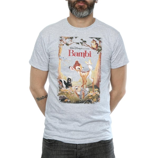 Bambi Retro Poster T-shirt för män S Sports Grey Sports Grey S
