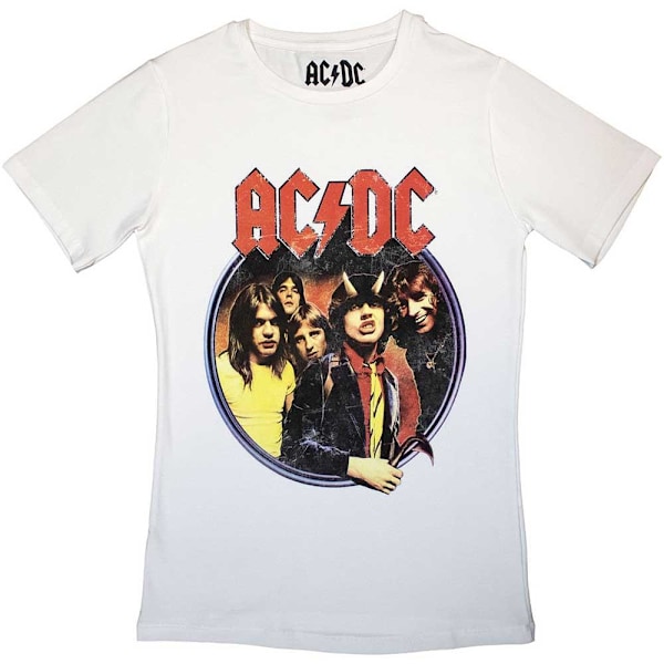 AC/DC Dam/Kvinnor Highway To Hell Cirkel T-shirt XXL Vit White XXL