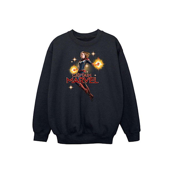 Marvel Girls Captain Marvel Carol Danvers Sweatshirt 7-8 år Black 7-8 Years