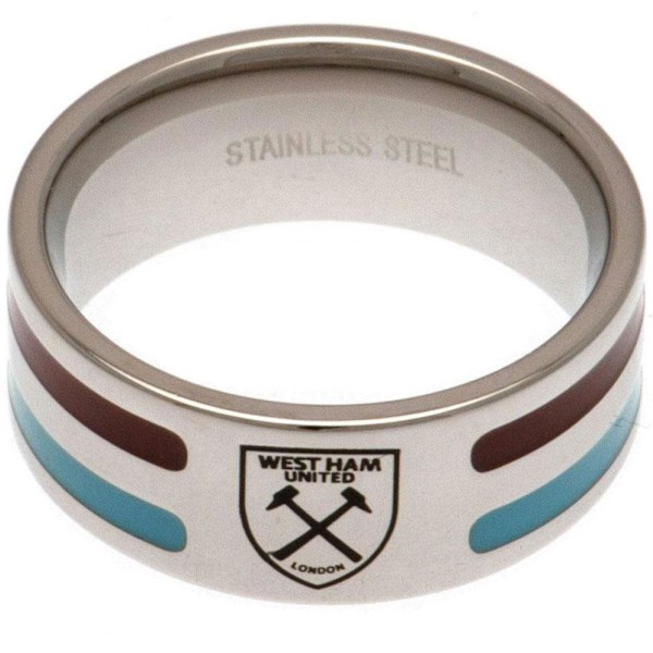 West Ham United FC Färg Stripe Ring Medium Silver/Claret/Blue Silver/Claret/Blue Medium